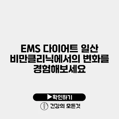 EMS 다이어트 일산 비만클리닉에서의 변화를 경험해보세요