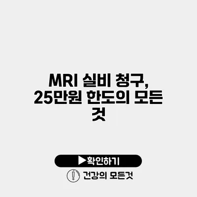 MRI 실비 청구, 25만원 한도의 모든 것