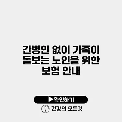 간병인 없이 가족이 돌보는 노인을 위한 보험 안내