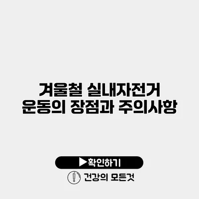 겨울철 실내자전거 운동의 장점과 주의사항