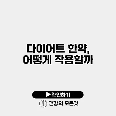 다이어트 한약, 어떻게 작용할까?