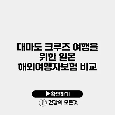 대마도 크루즈 여행을 위한 일본 해외여행자보험 비교