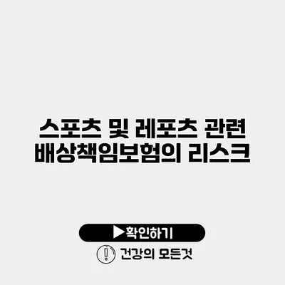 스포츠 및 레포츠 관련 배상책임보험의 리스크