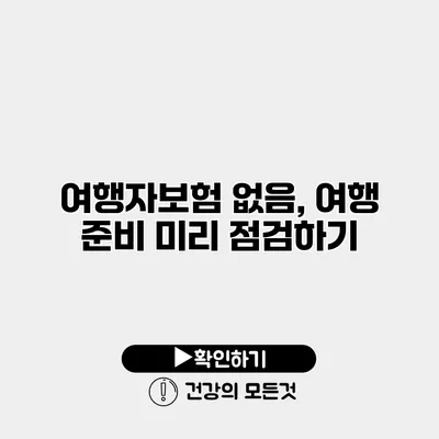 여행자보험 없음, 여행 준비 미리 점검하기