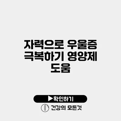 자력으로 우울증 극복하기 영양제 도움