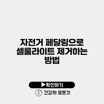 자전거 페달링으로 셀룰라이트 제거하는 방법
