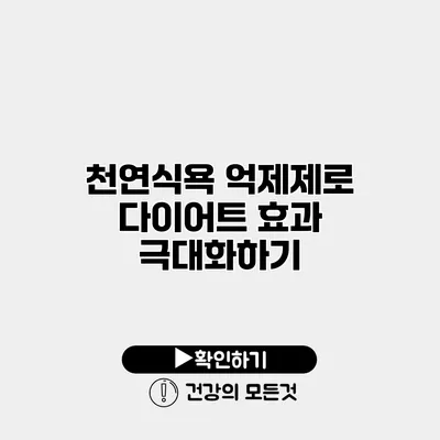 천연식욕 억제제로 다이어트 효과 극대화하기