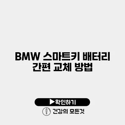 BMW 스마트키 배터리 간편 교체 방법