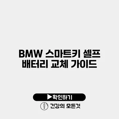 BMW 스마트키 셀프 배터리 교체 가이드