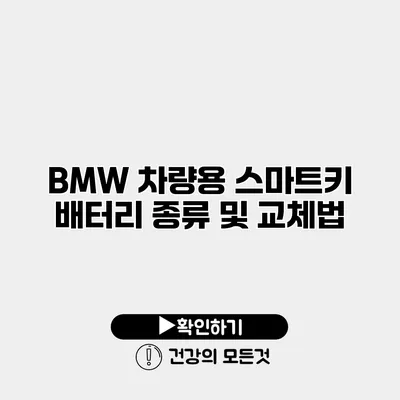 BMW 차량용 스마트키 배터리 종류 및 교체법