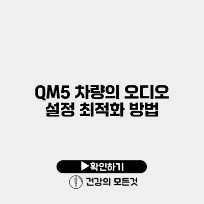 QM5 차량의 오디오 설정 최적화 방법
