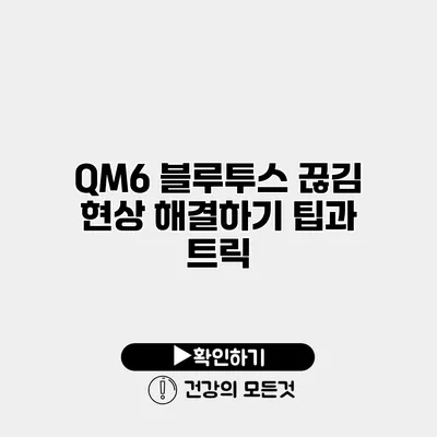 QM6 블루투스 끊김 현상 해결하기 팁과 트릭