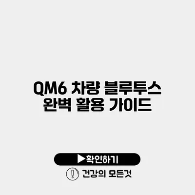 QM6 차량 블루투스 완벽 활용 가이드
