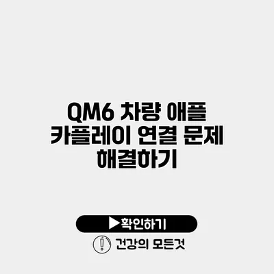 QM6 차량 애플 카플레이 연결 문제 해결하기