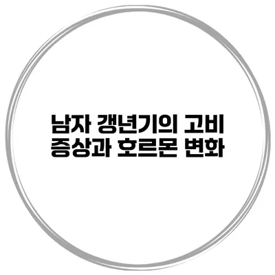 남자 갱년기의 고비 증상과 호르몬 변화