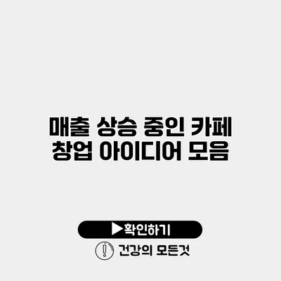 매출 상승 중인 카페 창업 아이디어 모음