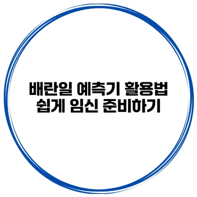 배란일 예측기 활용법 쉽게 임신 준비하기
