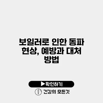 보일러로 인한 동파 현상, 예방과 대처 방법