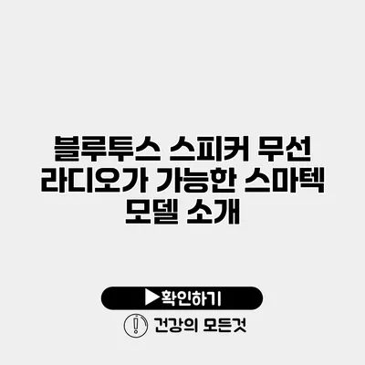 블루투스 스피커 무선 라디오가 가능한 스마텍 모델 소개