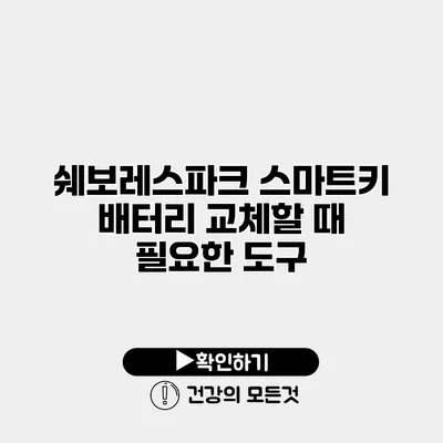 쉐보레스파크 스마트키 배터리 교체할 때 필요한 도구