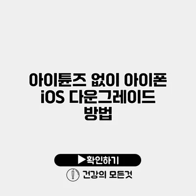 아이튠즈 없이 아이폰 iOS 다운그레이드 방법
