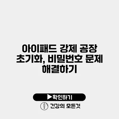 아이패드 강제 공장 초기화, 비밀번호 문제 해결하기
