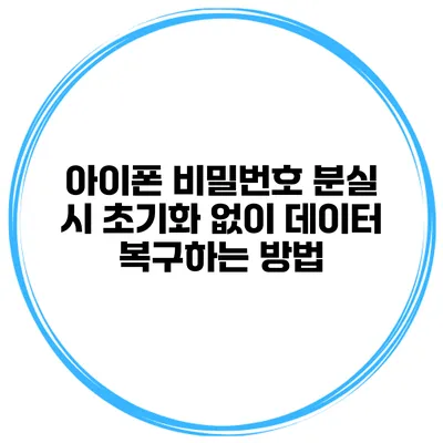 아이폰 비밀번호 분실 시 초기화 없이 데이터 복구하는 방법