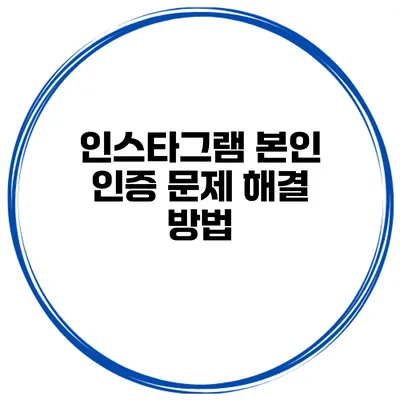 인스타그램 본인 인증 문제 해결 방법