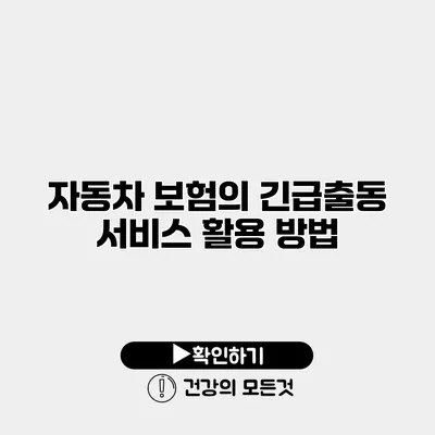 자동차 보험의 긴급출동 서비스 활용 방법