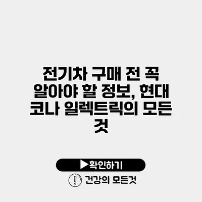 전기차 구매 전 꼭 알아야 할 정보, 현대 코나 일렉트릭의 모든 것