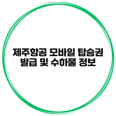 제주항공 모바일 탑승권 발급 및 수하물 정보