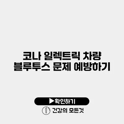코나 일렉트릭 차량 블루투스 문제 예방하기