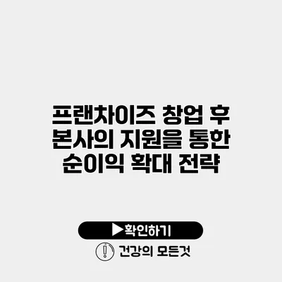 프랜차이즈 창업 후 본사의 지원을 통한 순이익 확대 전략