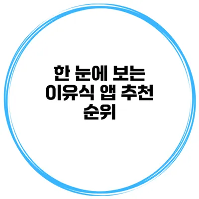 한 눈에 보는 이유식 앱 추천 순위