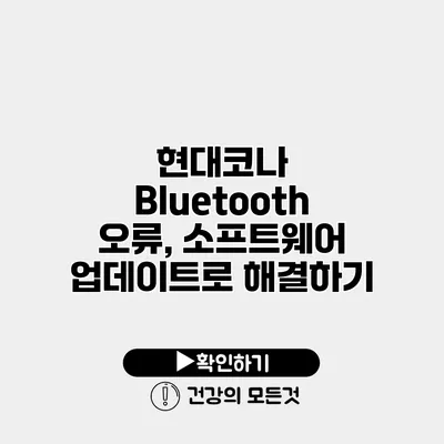 현대코나 Bluetooth 오류, 소프트웨어 업데이트로 해결하기