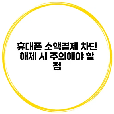 휴대폰 소액결제 차단 해제 시 주의해야 할 점